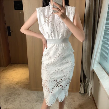 

HTOP QUALITY Newest 2020 Stylish Runway Suit Set Women's Guipure Lace Blouse Top Skirt Set
