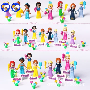 

8pcs Fairy Tale Princess Compatible Lepining Friends Girl Model Building Kits Doll Figures Bricks Blocks Toys Kids Gifts