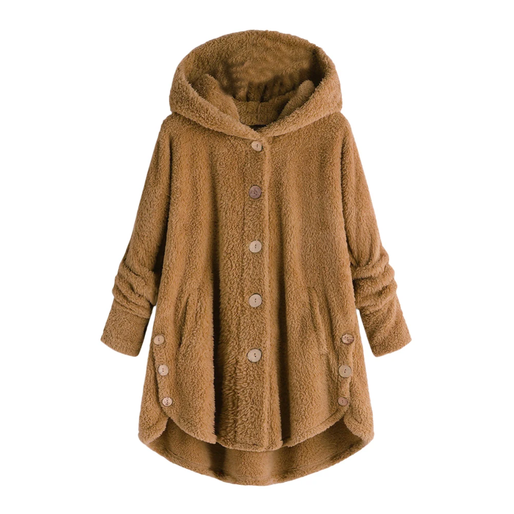 Элегантное пальто из искусственного меха Женская осенне-зимняя теплая мягкая меховая куртка Женская длинная плюшевая пальто с карманами Повседневная плюшевая верхняя одежда шуба