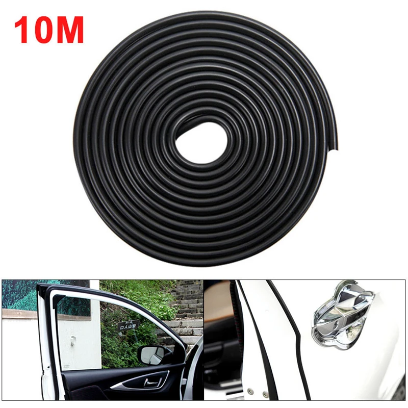 

10m Car Door Boot Edge Protector Strip Trim U Shape Guard Seal Rubber Strip Black Edge Chrome Trim Rim Protector