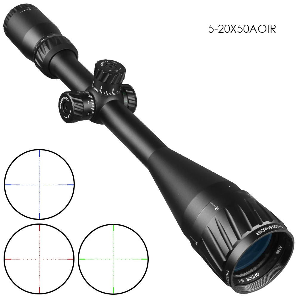 

5-20X50 AOIR Riflescope llumination Reticle Locking Turrets Scope Spotting Hunting Scope Optical Sight Scopes for Airgun