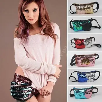 

GLITTER BUM BAG TRAVEL WAIST FANNY PACK FESTIVAL MONEY BELT WALLET POUCH HOT