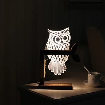 

Wooden Table Lamp 220v Modeling Creative Art 3d Table Lamp Bedside Table Modern Desk Lamp Parlor Indoor Night Light Child Gift