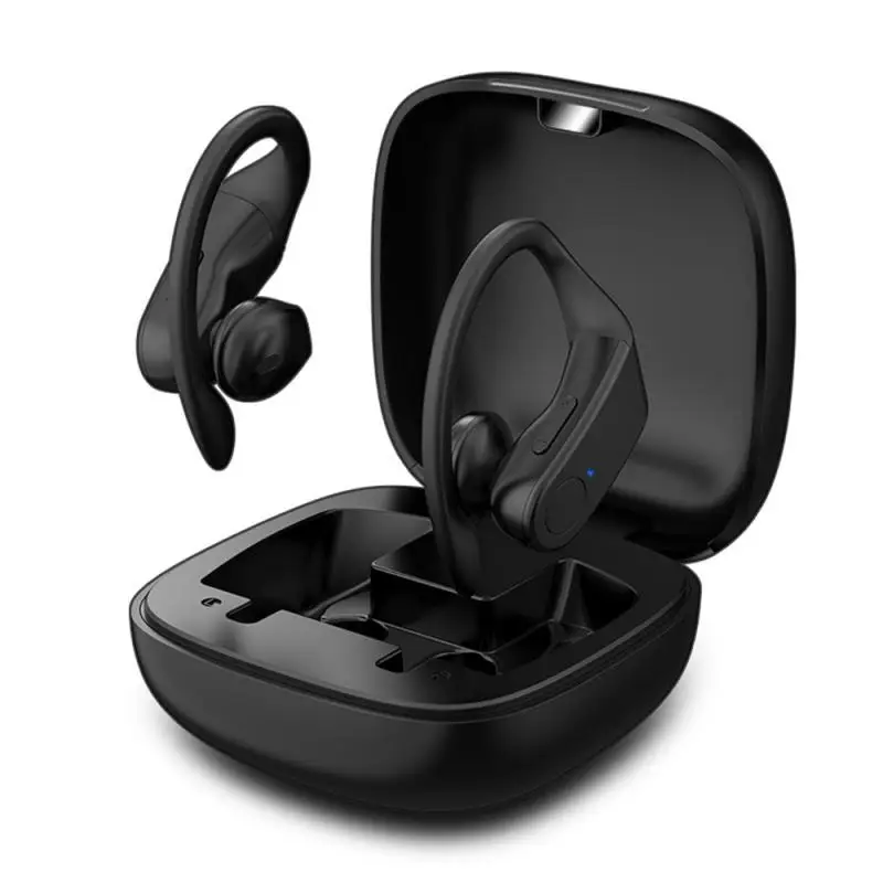 B10 Black TWS B10 светодиодный дисплей Bluetooth наушники с крючком гарнитура спортивные наушники беспроводные наушники для xiaomi huawei iphone - Цвет: B10 Black