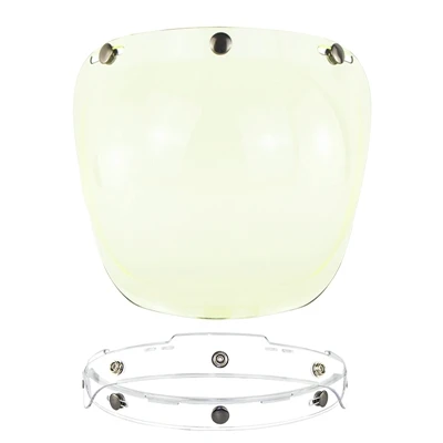 Light Yellow Открытый шлем козырек Ретро мотоциклетный шлем пузырьковый козырек высокая прочность Pc объектив мотоциклетные шлемы очки Casco ветровой щит - Цвет: Light Yellow