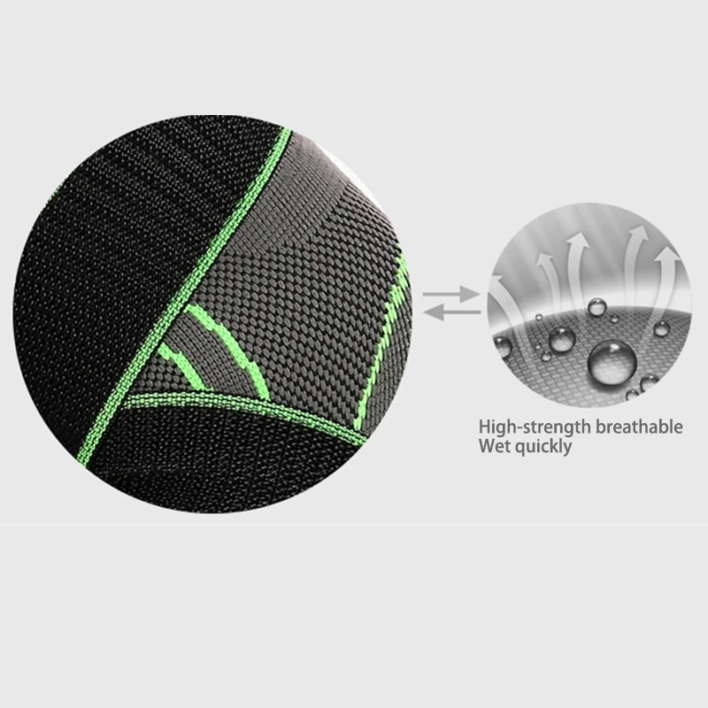 MOOL 2pcs 3D Weaving Pressurization Knee Brace Hiking Cycling Knee Support Protector Knee Pad- M& L