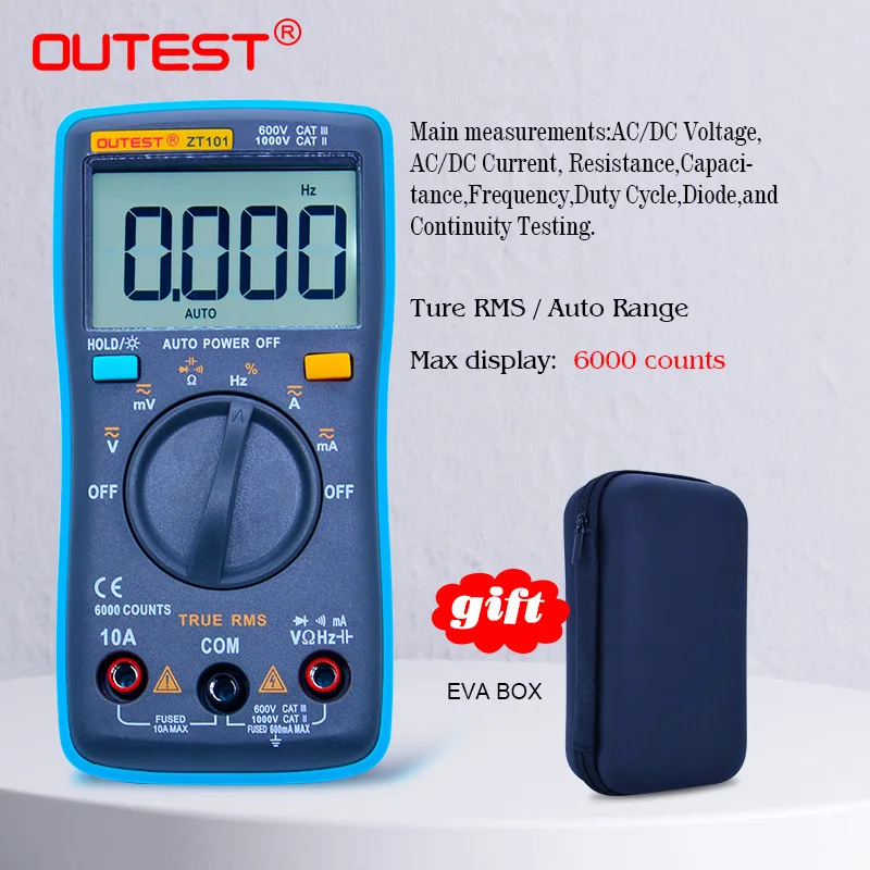 Цифровой мультиметр OUTEST Ture RMS Многофункциональный тестер частоты напряжения