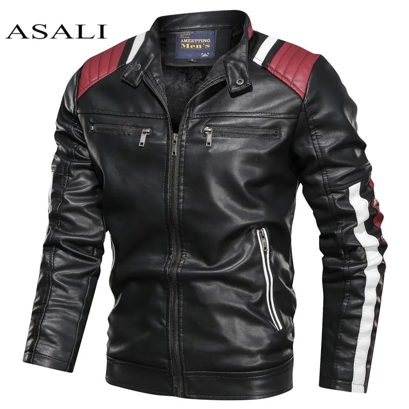 Мужские кожаные куртки veste cuir homme ветрозащитные повседневные пальто из
