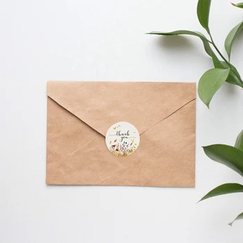 

Autumn Floral Thank You Stickers - 1 inch Circle Labels / 500 Per Pack