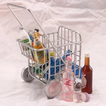 

Mini Children Kids Handcart Simulation Supermarket Shopping Cart Baby Pretend Play Toys Stroller for Dolls Pretend Toy