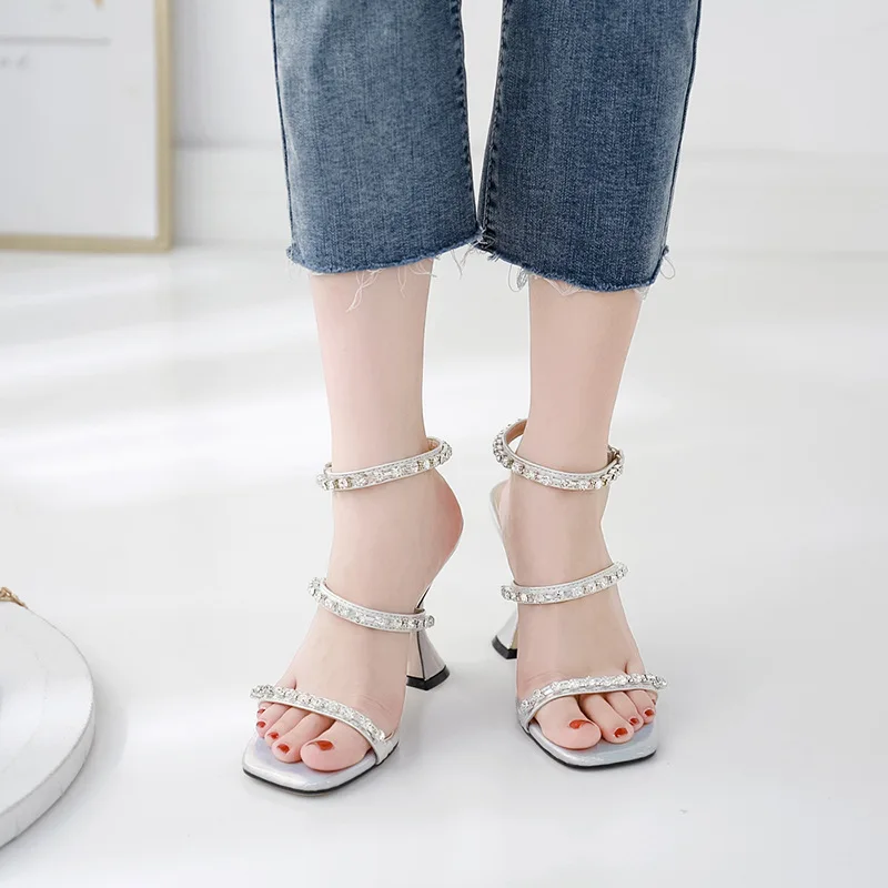 

Comfort Shoes For Women Sandals Stiletto Heels Large Size Ankle Strap 2019 Women's Open Toe Suit Female Beige Comfort Block