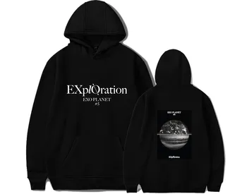 

2019 New KPOP EXO PLANET #5 Five Tour Concert with The Same Paragraph Head Hoodie Plus Velvet Loose Cotton Teen Dropshipping