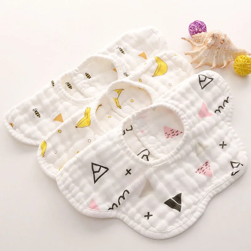 

Bbay bib 8-layer cotton gauze 360 rotating petals bib rice bowl infant cotton saliva towel for 1-3T