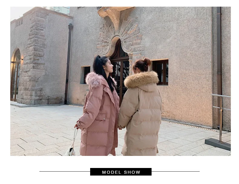 Модное хлопковое пальто для фотосессии, зима, стиль, женское платье, Ретро стиль, шикарный стиль, большой меховой воротник, с капюшоном, из хлопка