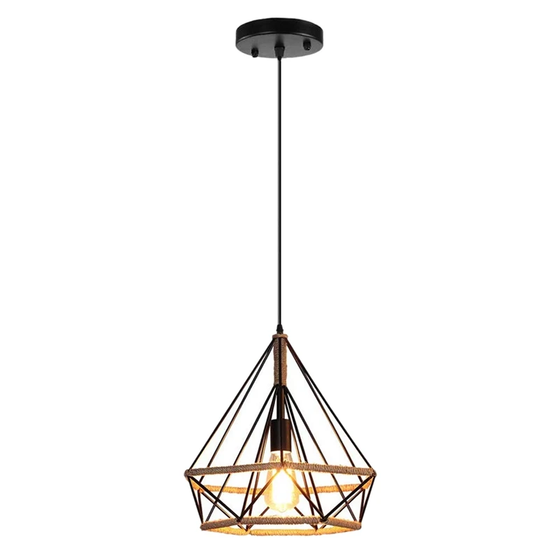 Винтажные люстры из железной пеньковой веревки спальни лофт алмазная подвеска