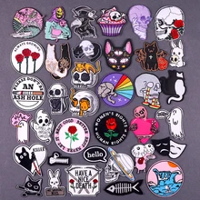 Remendo do crânio do punk em remendos para a roupa remendos termoadesivos na roupa hippie bordado emblemas remendo para a roupa diy