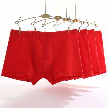 

4Pcs/Lot Mens Boxers Cotton Sexy Men Underwear Mens Underpants Male Panties Shorts U Convex Pouch for Gay Red