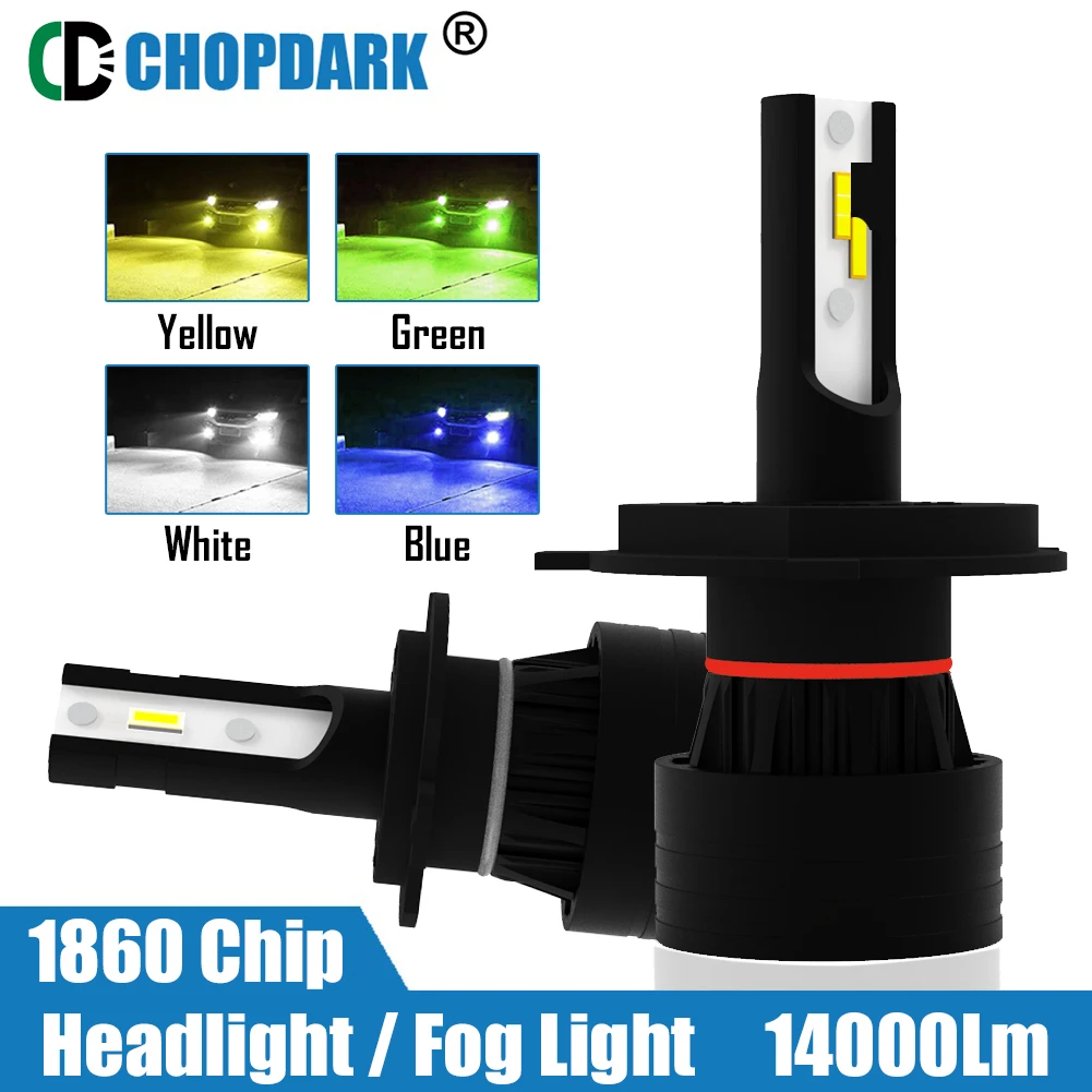 H1 H3 H4 H7 H11 HS1 мотоциклетсветодиодный ная лампа для фар CSP 1860 яркие чипы 3000K желтый