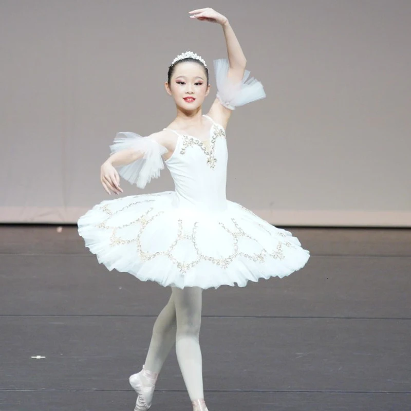 Детская балетная пачка пышная и асимметричная трикотажная юбка принцессы Маленькая танцевальная юбка с лебедем балетная юбка-пачка для