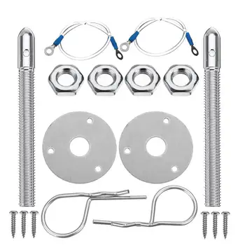 

Universal Car Racing Style Aluminum alloy Mount Hood Pin Plate Bonnet Lock Kit