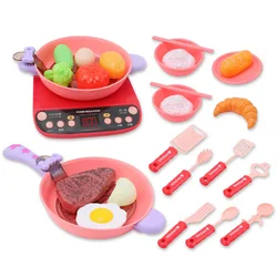 Jouets de cuisine pour enfants, 27 pièces/ensemble, jouets de cuisine pour enfants, ensemble de jeu de simulation, cuisinière pour batterie de cuisine, œuf bip petit déjeuner jouets alimentaires pour enfants 