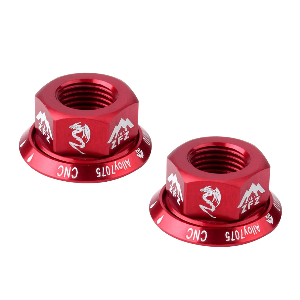 2Pcs Track Axle Nuts Bicycle Wheel BMX Road Track Fixie Vintage Rear/Front M10 Drums Screws