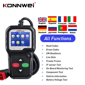 

NEW KONNWEI KW680 obd OBD2 garage tooling Full OBD Function Diagnostic Tool OBDII Auto Diagnostic Scanner for car 8 languages