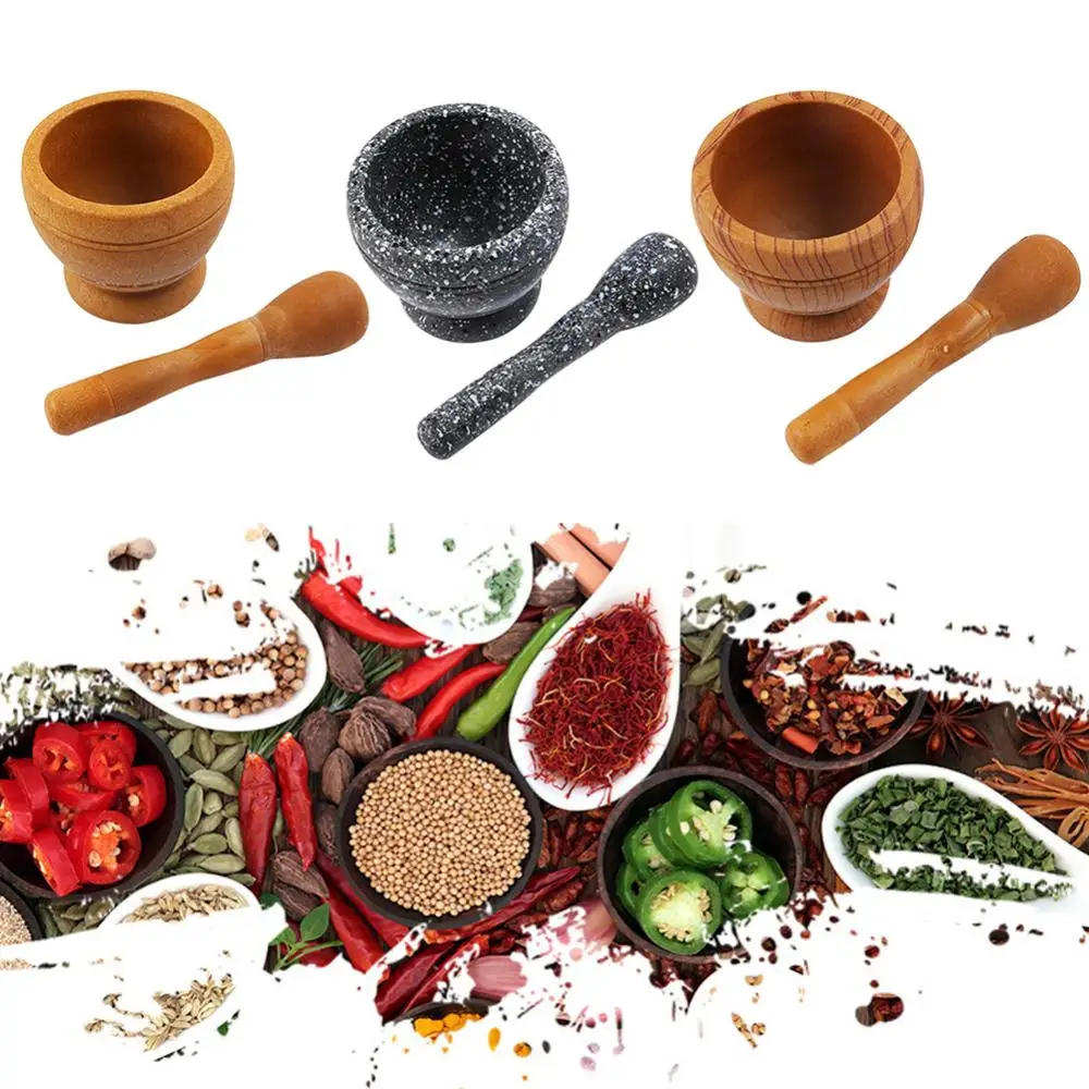 40%HOTGarlic Spice Mix Grinding Crusher Bowl Mash Household Herbs Spice Grinding Bowl Restaurant Kitchen Gadgets