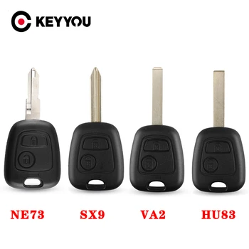 KEYYOU custodia a conchiglia per chiave a distanza per auto a 2 pulsanti per Citroen C1 C2 C3 C4 Saxo Picasso Xsara per Peugeot 106 206 306 307 207 407 Partner