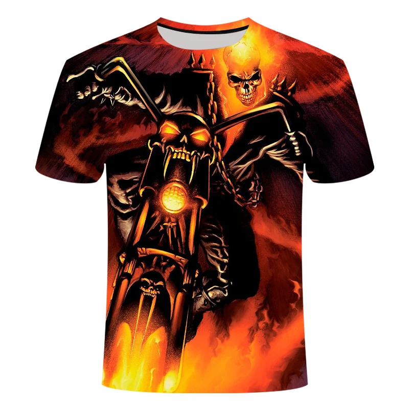 Модная футболка для мужчин/женщин, футболка с 3d принтом в виде тяжелого металлического грима Жнеца, футболка с коротким рукавом в стиле Харадзюку, уличная одежда, топы - Цвет: TX434