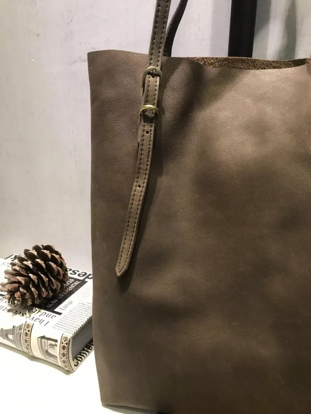 Vendange ретро женский лаконичный вертикальный тип ручной работы кожаная сумка/сумка 2112