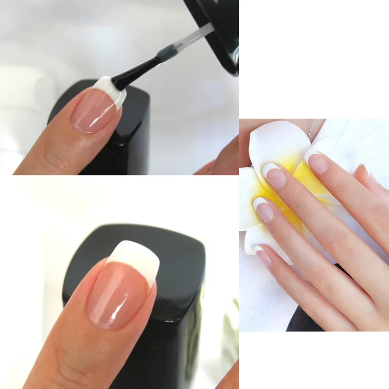 MIZHSE White And Pink Nail Gel Polish French Manicure Set With French Nail Tip Guide Soak Off 18ml Gel For Professional Nail Art 4