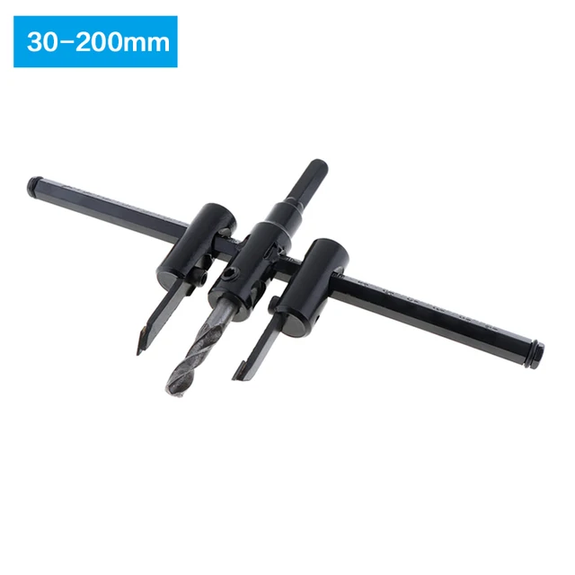 30-120/200/300mm Alloy Steel Circle Hole Saw Drill Bit Adjustable Aircraft Type Cordless Wood Cutter Tool Kit for Woodworking type 3