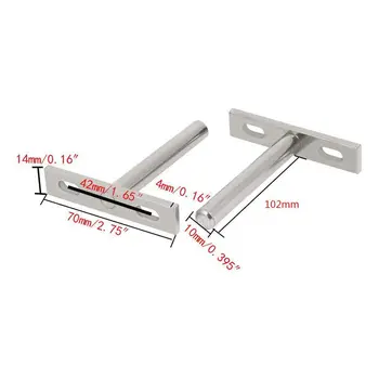 

New 4pcs 10mm x 102mm Metal Hidden Concealed Invisible Shelf Support - 4inchHardened - Low Profile Blind Mounts for wall Shelvin