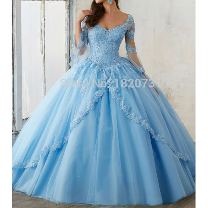 Long sky blue dress Clearance