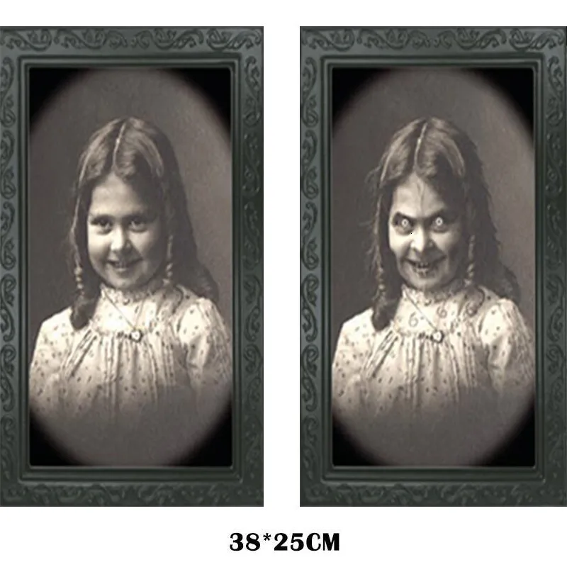 3D призрак фоторамка ужас Картинки Рамки изменение уход за кожей лица призрак Хэллоуин вечерние Декор декоративный реквизит на Хэллоуин - Цвет: G