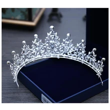 Роскошный, Кристальный, со стразами королевской принцессы свадебная корона-Тиара короны для торжеств невесты повязка на голову Свадебные украшения для волос аксессуары