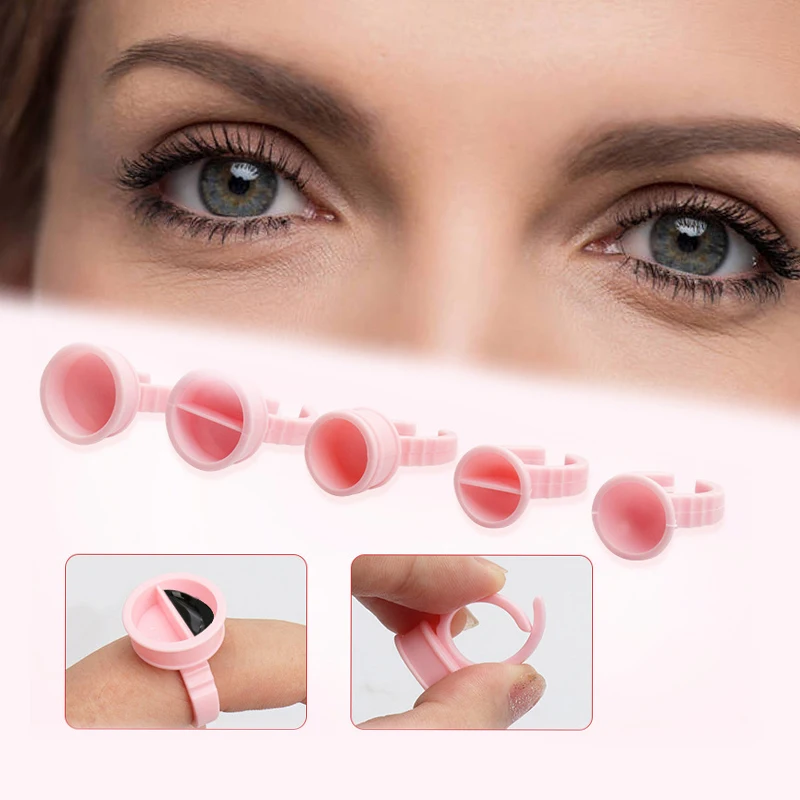 

100Pcs Hot Sale Disposable Caps Microblading Pink Ring Tattoo Ink Cup For Tattoo Needle Supplies Accessorie Makeup Tattoo Tools