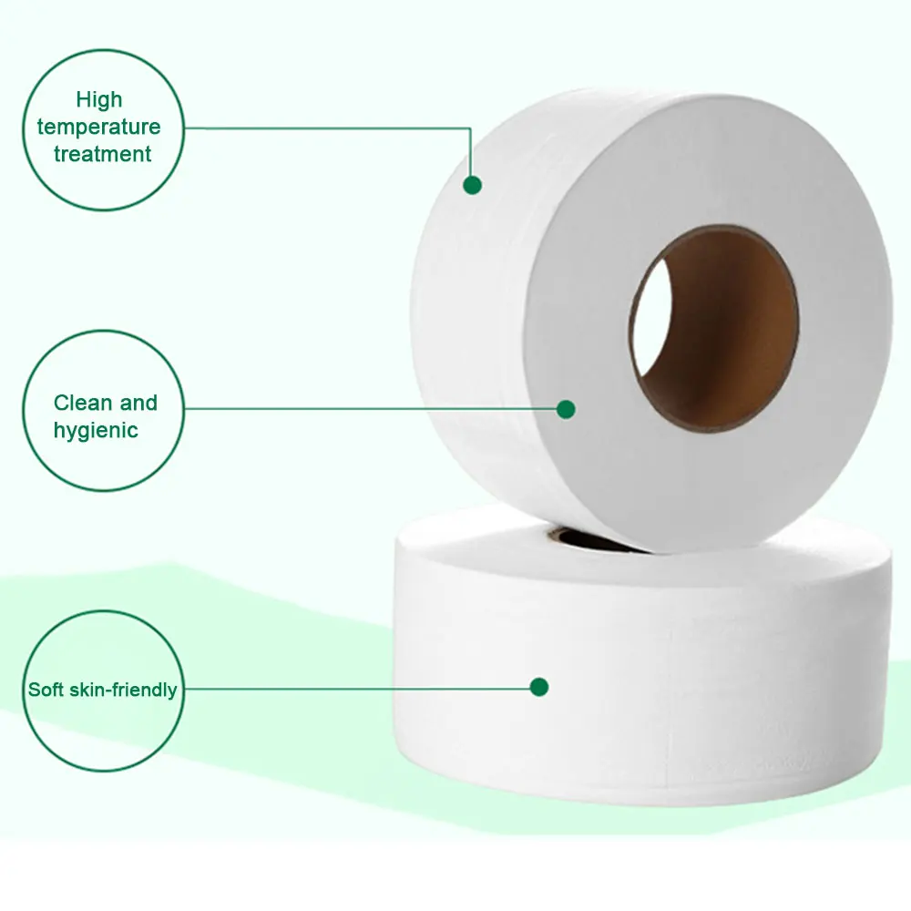 

1 Roll Jumbo Roll Toilet Paper 4-Layer Native Wood Soft Toilet Paper Pulp Home Rolling Paper Strong Water Absorption