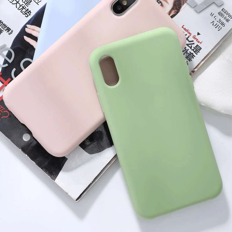 

7 8 For iPhone X XS MAX XR Cover coque Original Official Colorful Style Liquid Silicone Case For iPhone 6S Plus For apple Case