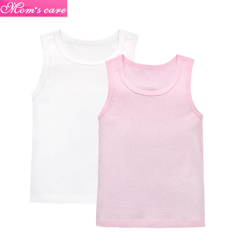 Baby mesh vest summer baby sleeveless shirt newborn cotton breathable boneless 2 pieces/set of a variety of colors