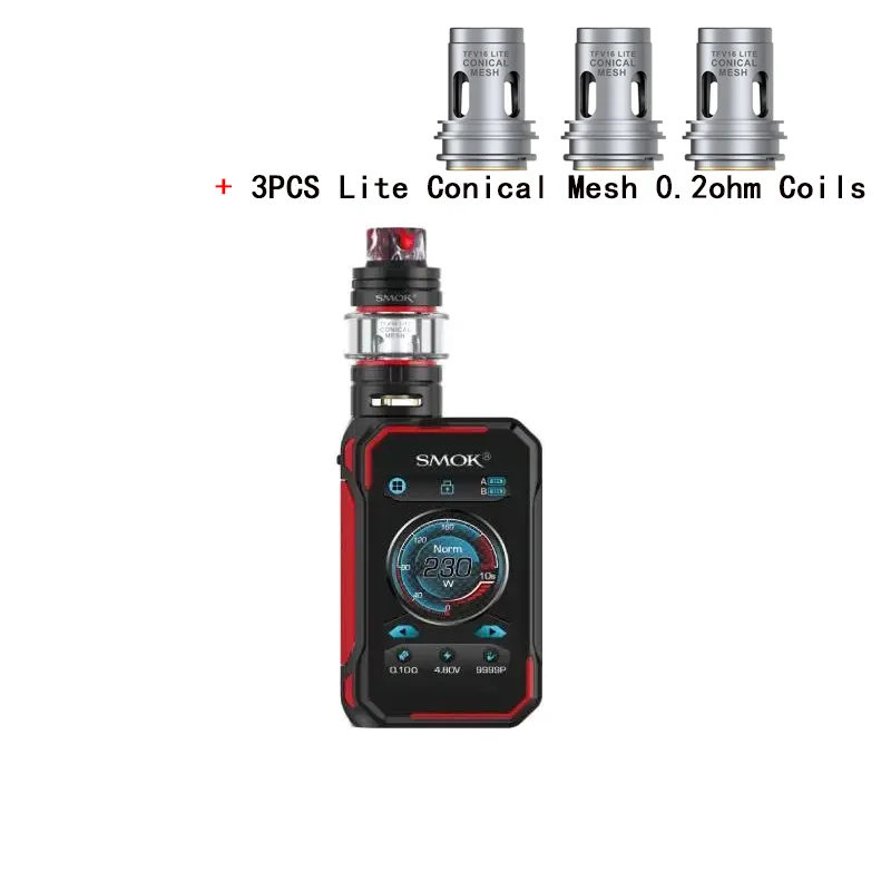 Black and conical SMOK G-PRIV 3 комплект 230 Вт 5 мл TFV16 Lite сетка для бака 18650 Ом Двойная сетка Ом катушка батарея электронная сигарета VS G-PRIV 2 Mag P3 комплект - Цвет: Black and conical