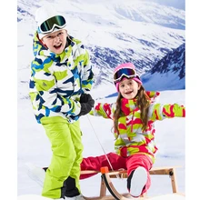 SAENSHING детская санках, костюм для катания на сноуборде Штаны лямками Водонепроницаемый зимние Лыжный Спорт куртки Катание на сноуборде брюки, обтягивающие штаны, костюм