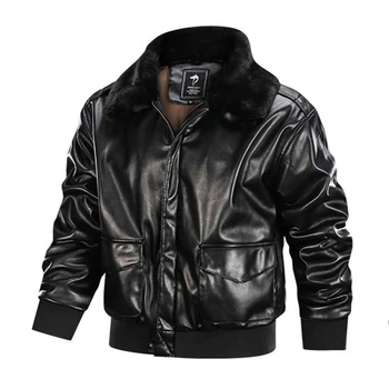 

Men's Autumn Winter Warm Jacket Outdoor Veteran Jacket Solid Color Zipper Bomber Jacket Long Sleeve Business Casual Jacket