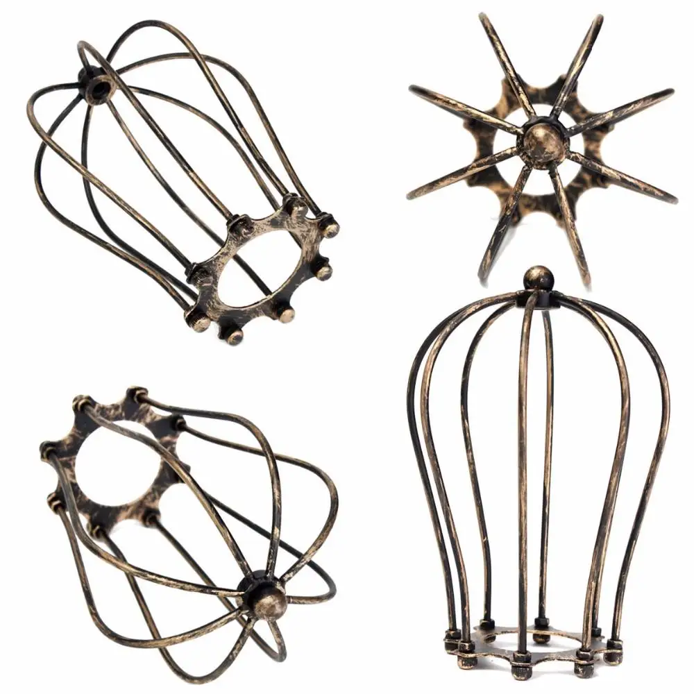 

Hanging Lamp Shade Lamp Cage Bulb Iron Home Guard Vintage