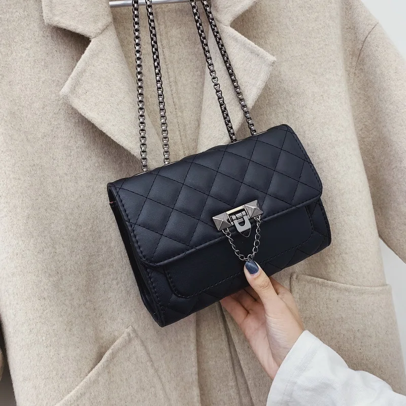 

2019 New Style Rhombus Graceful Bag Crossbody Bag Soft Leather Square Sling Bag Versatile Mini CHIC Chain Bag