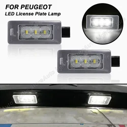 2Pc Número de Licença LED Placa Lâmpada Luz Para Peugeot 308 MK2 2015 2021 207 2008 208 2012 2013 2014 2015 2016 CITROEN C5