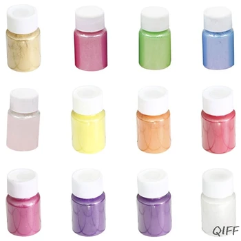 

12 Pcs/set DIY Crafts Jewelry 12-color Pearl Powder Pigment Crystal Epoxy Filler Material Slime Mud Colorant