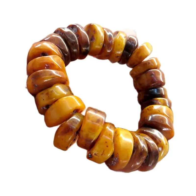 

Two Generation Of Poland Stone Skin Beeswax Beeswax Bracelet Chicken Oil Yellow Old Honey On Hand