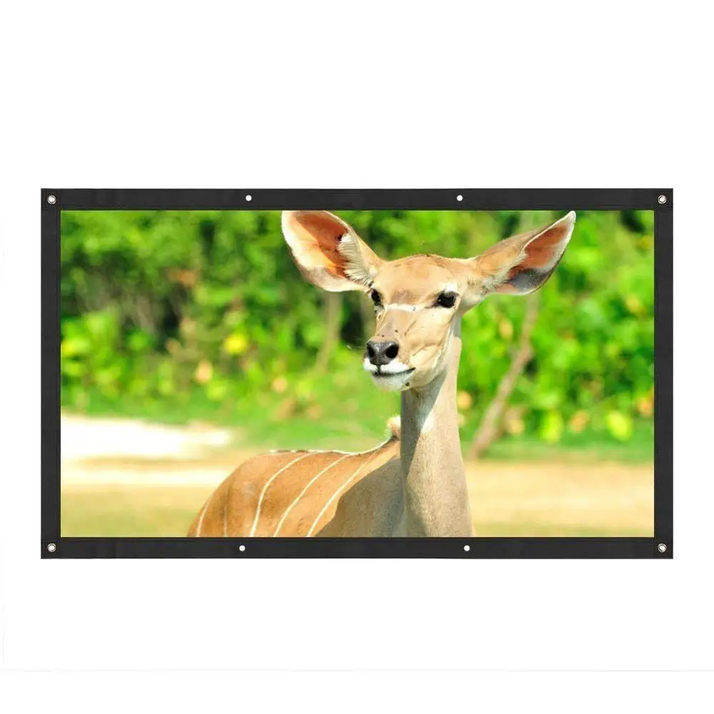 

120 Inches Projection Screen Portable Fabric Foldable 3D HD For Home Classroom Theater Outside 5 Size Available Hot Sale H5
